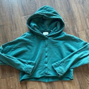 Joah Brown Cropped Hooded Sweatshirt